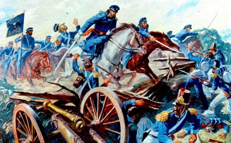 US Army slashes through the Mexican Army lines.