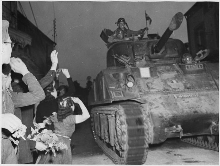 Pushing the Germans out of Normandy.