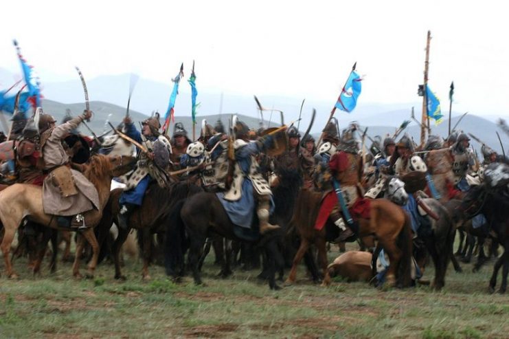 Reenactment of Mongol battle