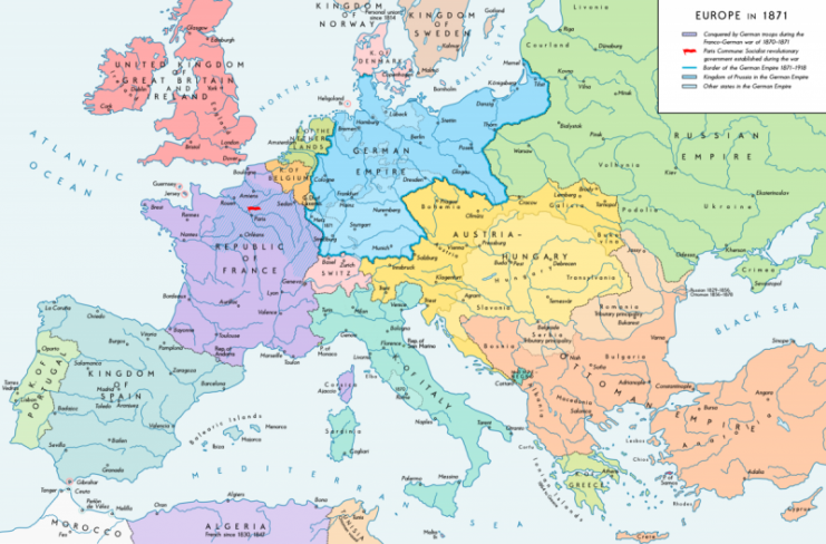 Europe after the Franco-Prussian War and the German Unification. Image: Alexander Altenhof / CC-BY-SA 4.0