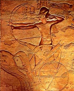 Ramses II at the Battle of Kadesh in his Chariot