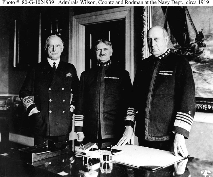 Admirals Wilson, Coontz and Rodman.