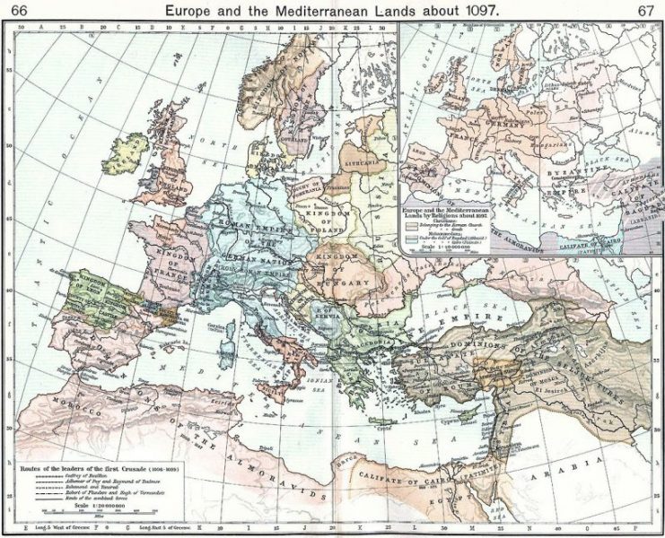 Europe in 1097, during the First Crusade