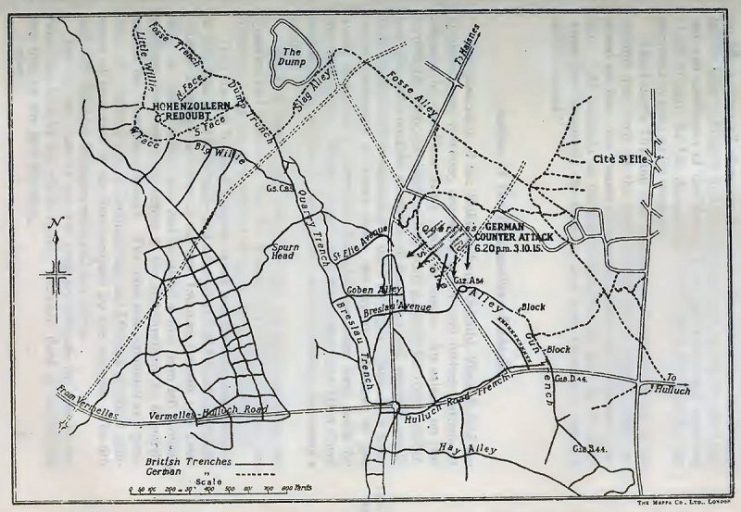 Map of Loos area, 1915
