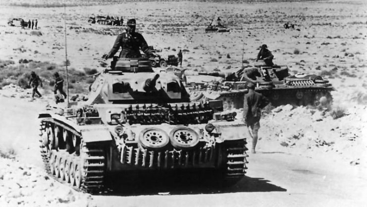 Afrika Korps Panzer IIIs of German 5th Light Division.