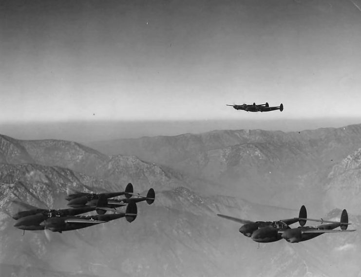 P-38 Lightning Formation in 1941.