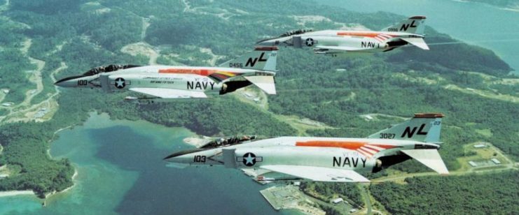 F-4B Phantoms VF-51 Screaming Eagles in flight c1971