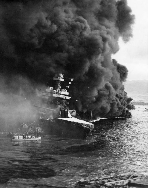 Battleship USS California BB-44 Pearl Harbor 7 December 1941