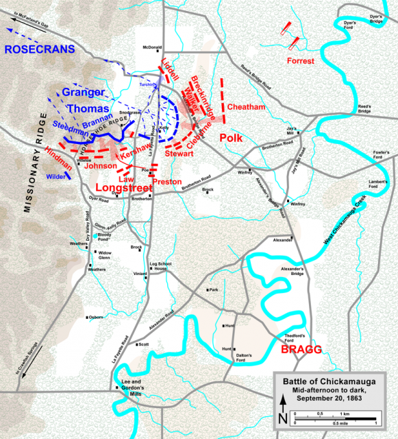 Defense of Horseshoe Ridge and Union retreat at the Battle of Chickamauga, afternoon and evening of September 20, 1863.Photo: Hal Jespersen CC BY 3.0