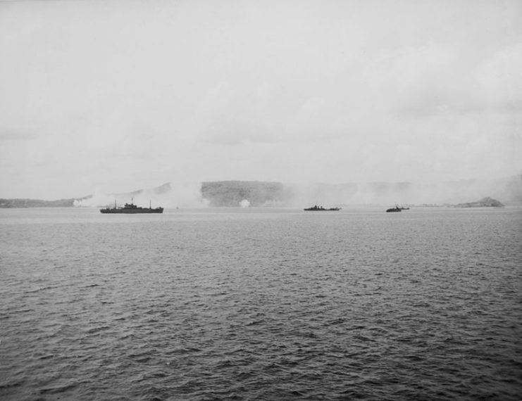 Pre-Invasion Bombardment of Guam Seen from the Battleship New Mexico – July 1944
