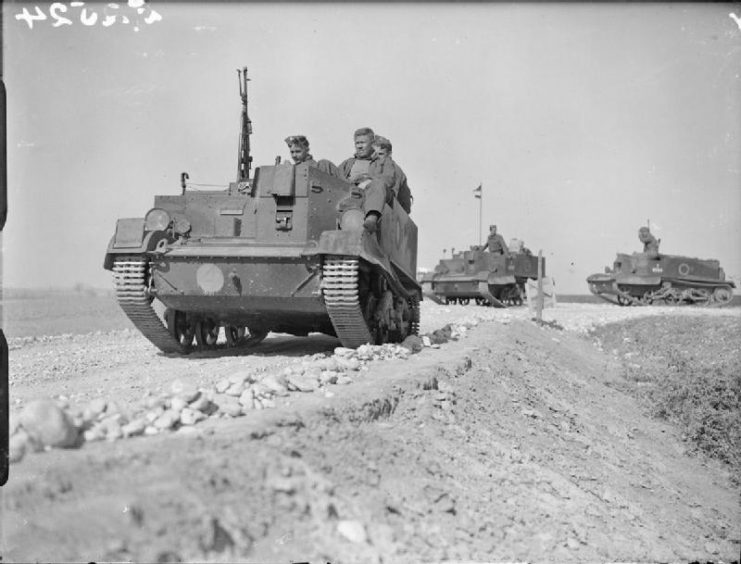 The British Army in Greece 1941 Bren gun carriers on the road in Greece, 21 April 1941.