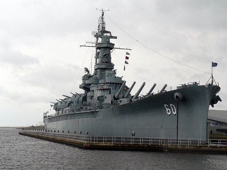 USS Alabama in 2008 moored as a museum ship in Mobile.Photo Lowesvisa CC BY 3.0