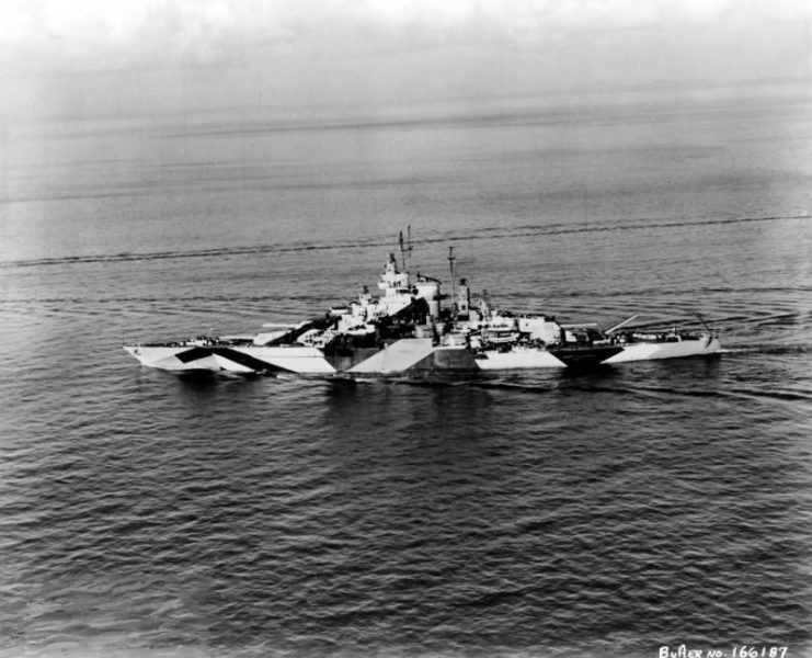 USS California is painted in camouflage Measure 32 Design 16D