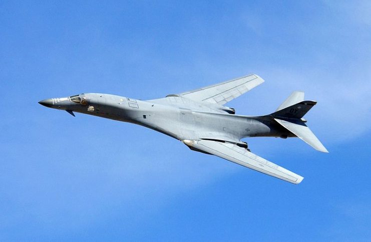 B-1B banking during a demonstration in 2004