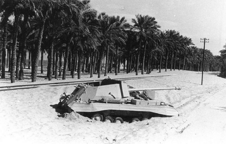 An ‘Archer’ in position at Rafah, Sinai War, 1956.