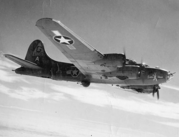 B-17F of the 305th Bomb Group “Flyin Hobo” 42-30015 1943 in flight