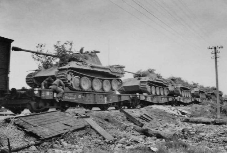 Panther Ausf A of the 5th SS Panzer Division Wiking Bahntransport Summer 1944