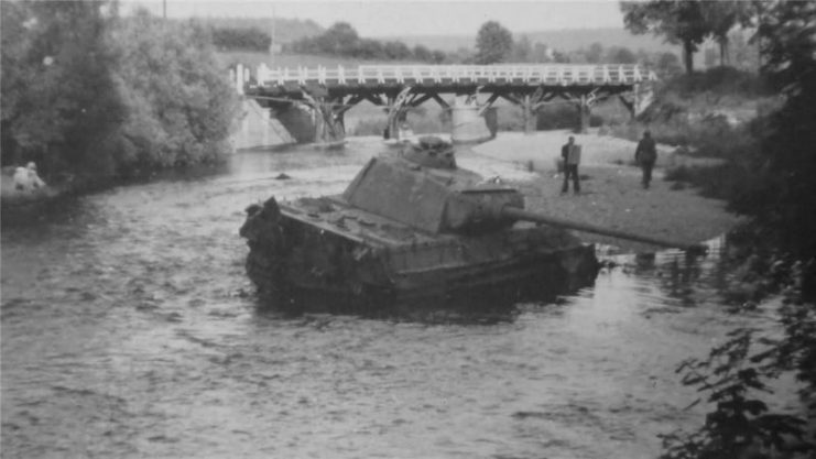 Panther Ausf G in river