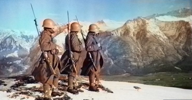 Swiss Army in the Alps during WWII.