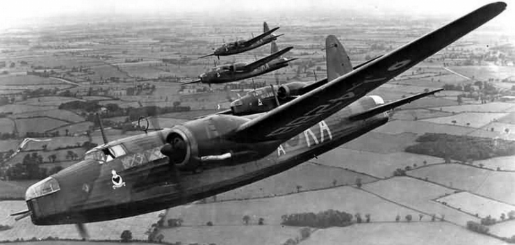 Flight of Wellington Bombers of No. 9 Squadron RAF,