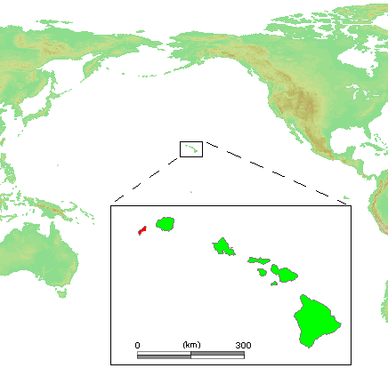 Hawaii Islands and Niihau.