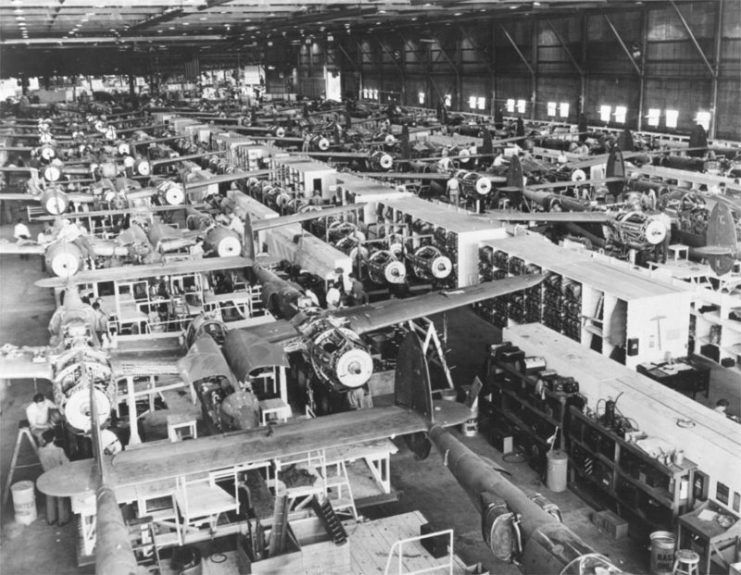 P-38s on a triple assembly line.