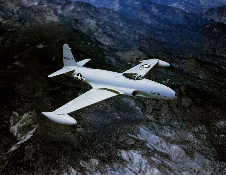 The Lockheed P-80 Shooting Star was the first jet fighter used operationally by the United States Army Air Forces