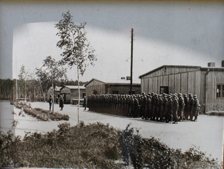 German guard in Stalag IV-B. Photo: LutzBruno – CC BY-SA 3.0