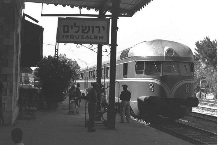 Jerusalem railcar which was manufactured by Maschinenfabrik Esslingen as part of the reparations agreement with Germany.