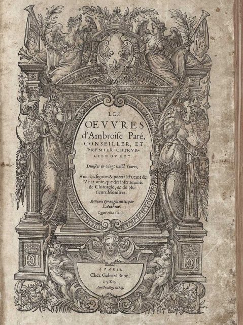 The title page of Ambroise Paré’s Oeuvres.