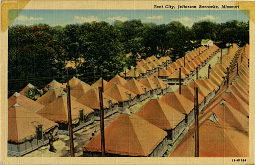 Jefferson Barracks Basic Training Camp during World War II.