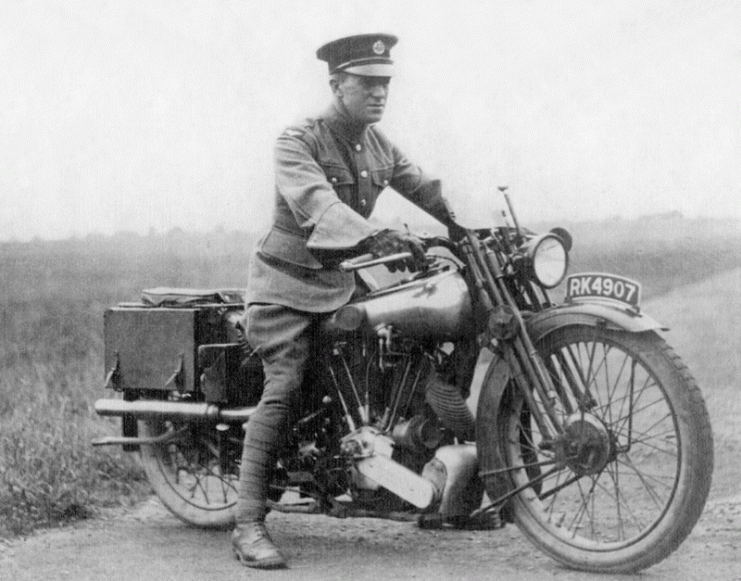 Lawrence on the Brough Superior SS100 that he called “George V”