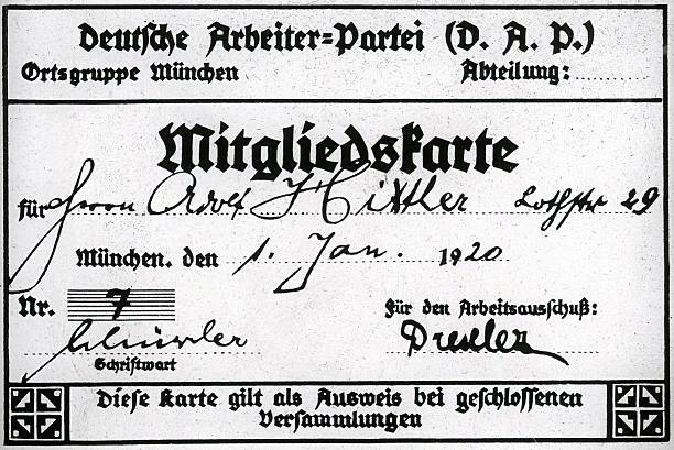 Adolf Hitler’s membership card in the German Worker Party (DAP), which would later become the NSDAP.