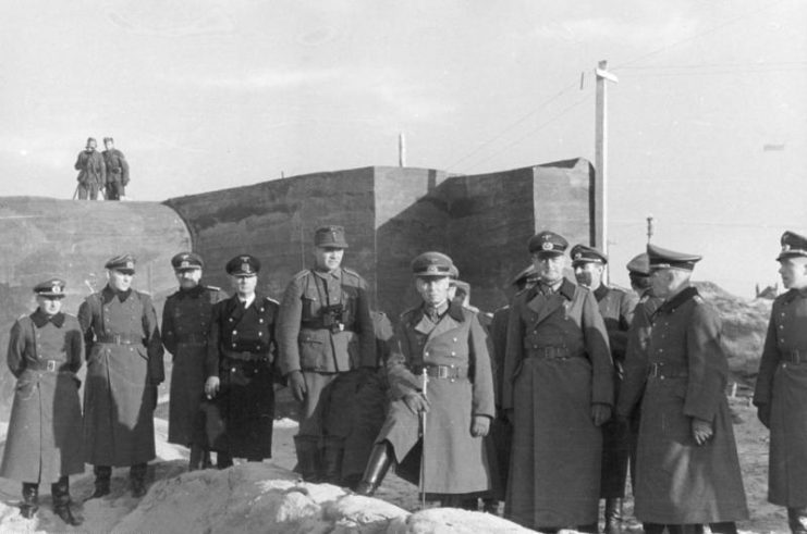 Field Marshal Erwin Rommel visiting the Atlantic Wall defences near the Belgian port of Ostend, part of the fortifications which today comprise the Atlantic Wall Open Air Museum at Raversijde.Photo: Bundesarchiv, Bild 101I-295-1596-12 / Kurth / CC-BY-SA 3.0