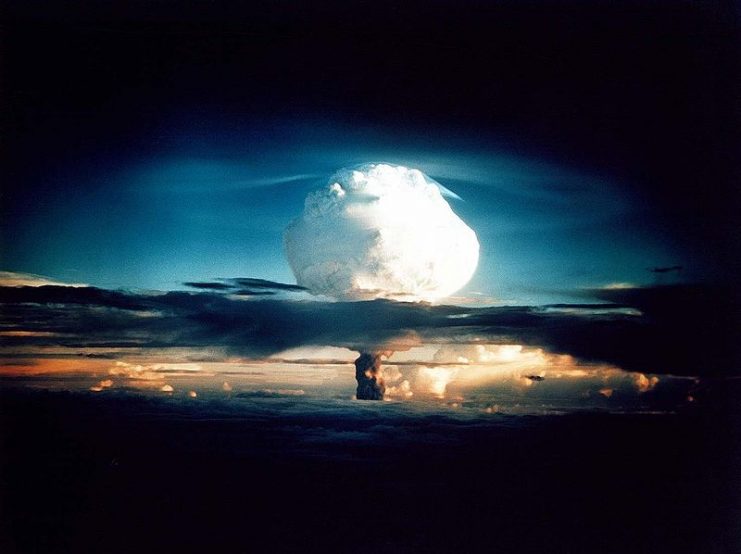 Mushroom cloud of the Ivy Mike nuclear test, 1952; one of more than a thousand such tests conducted by the US between 1945 and 1992