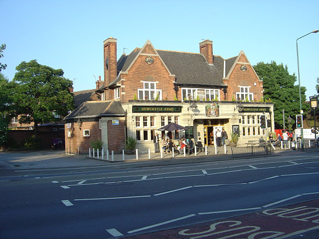 Newcastle Arms. The name is derived from the Duke of Newcastle who owned most of the coal concessions in the area. Photo: Alan Murray-Rust CC BY-SA 2.0