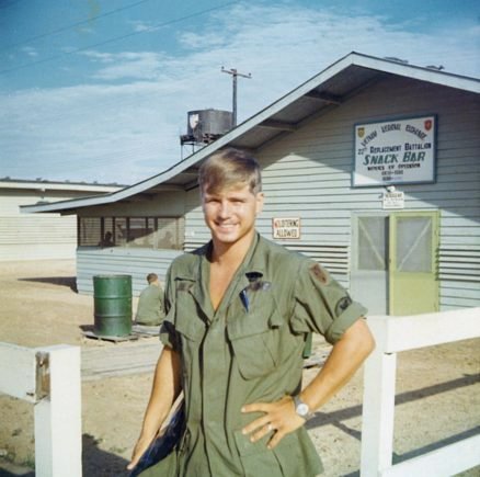 McCloughan in front of the 22nd Replacement Bn Snack Bar in 1969