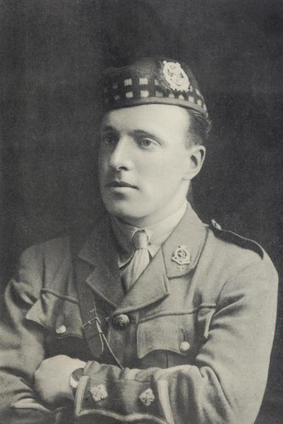 Portrait of N.G. Chavasse wearing the glengarry of the Liverpool Scottish