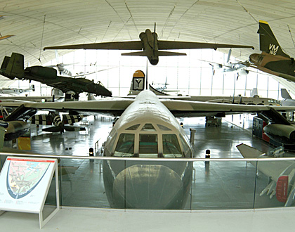 Collection of US aircraft in the American Air Museum.