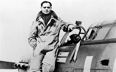 Douglas Bader in 1940 during the Battle of Britain with his Hawker Hurricane.