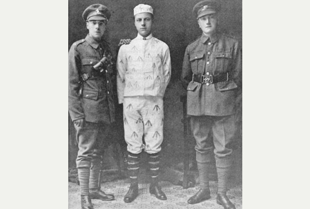 Photo of the Whiteford Brothers Wilfred, Graham and Hubert. The two were in uniforms though both got involved in very different corps - combatant and the non-combatant. The other one, Hubert (in mocked up prison garb), was a WWI conscientious objector who was sent to Horfield Jail. (Photo: Western Daily Express)