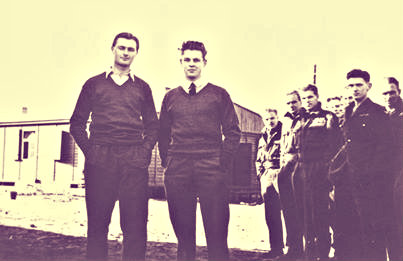 Dick Churchill (center) was one of the POWs in Stalag Luft III who worked as tunnel harry's digger and learned a few Romanian words so his Romanian papers would look credible.