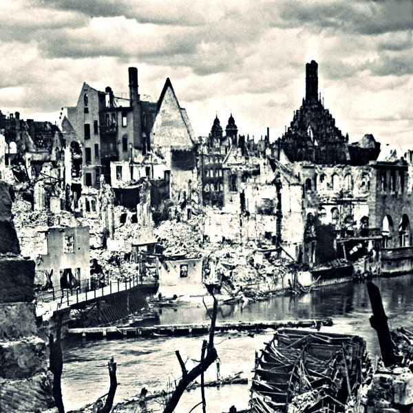 This was how devastated Nuremberg was in 1945 but in 1944, only a fraction of the German city was destroyed.
