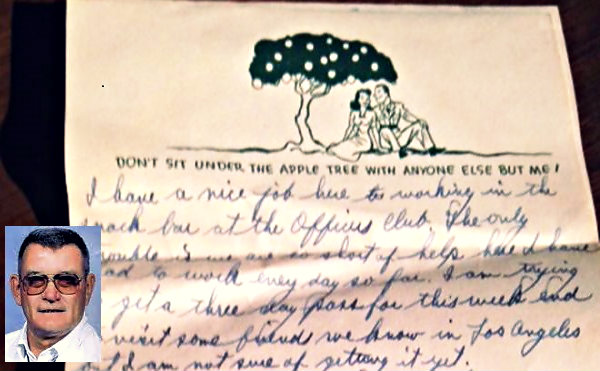 The actual love letter Albert Alm (inset picture) wrote for Helen Rothurmel  which remained unopened for seven decades and was just recently revealed.