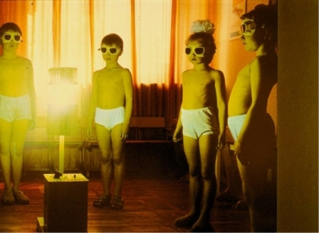 Sun lamps as used for rickets treatment in children during the 1920s.