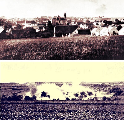 WWII Lidice (Before and During the Razing).