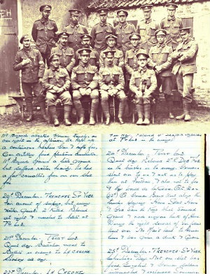 (Top) The 1st Warwickshire Regiment where RSM George Beck served in during the Great War and (Bottom) the actual pages of his 100-year-old diary.