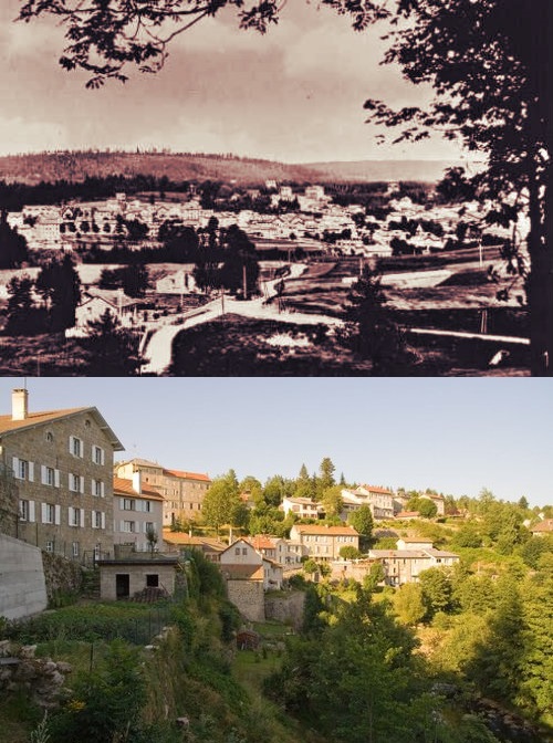 The French village of Le Chambon sur Lignon then and now.
