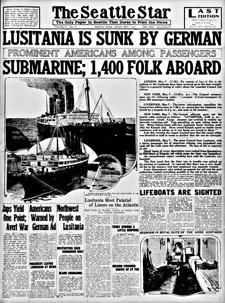 WWI Anniversaries: Lusitania Sinking