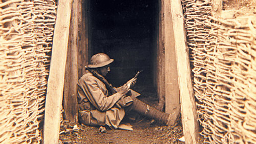 WWI Soldier Reading a Letter